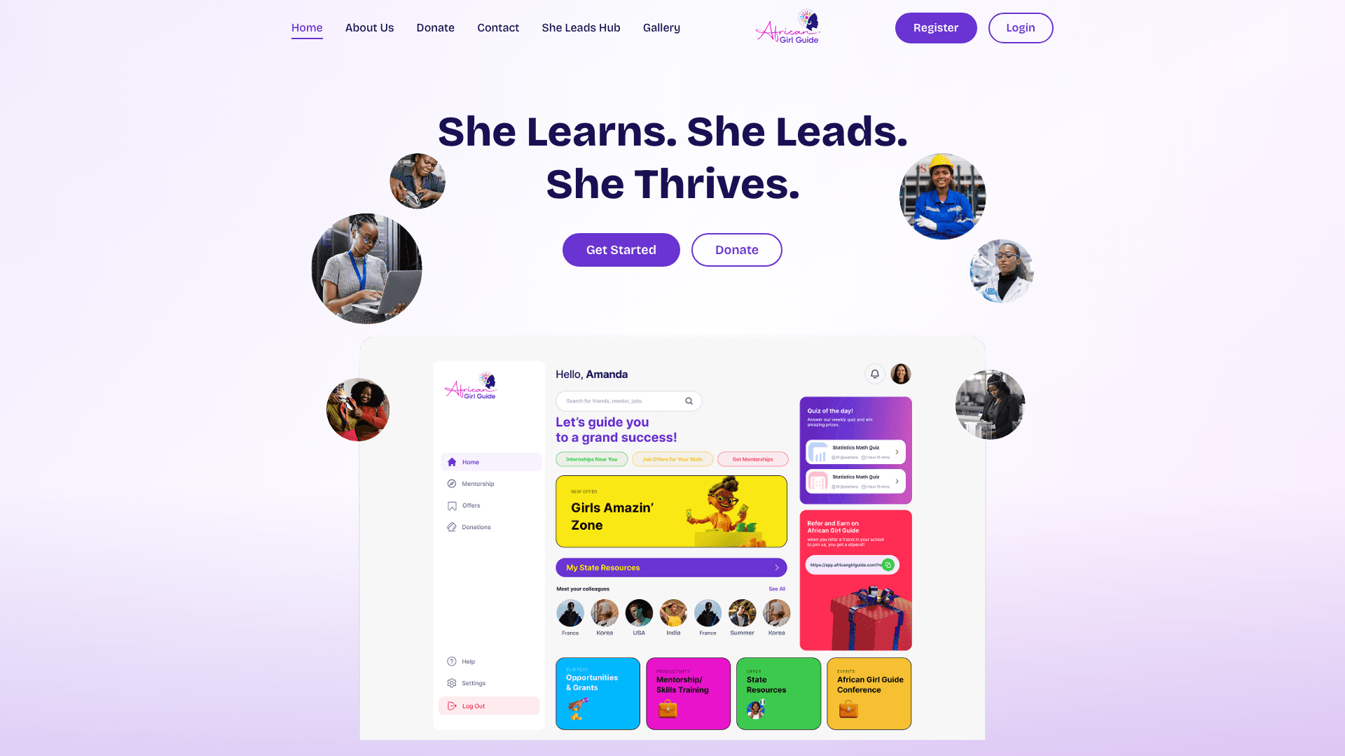 African Girl Guide interface