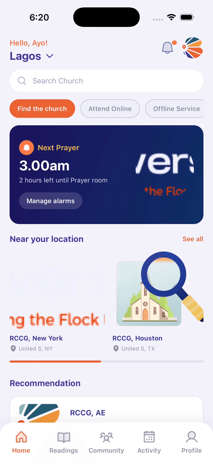 Believers Map interface