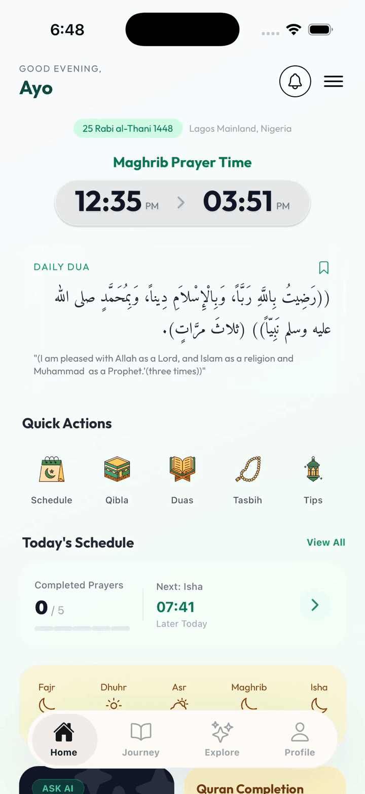 Ramadan Intelligence interface