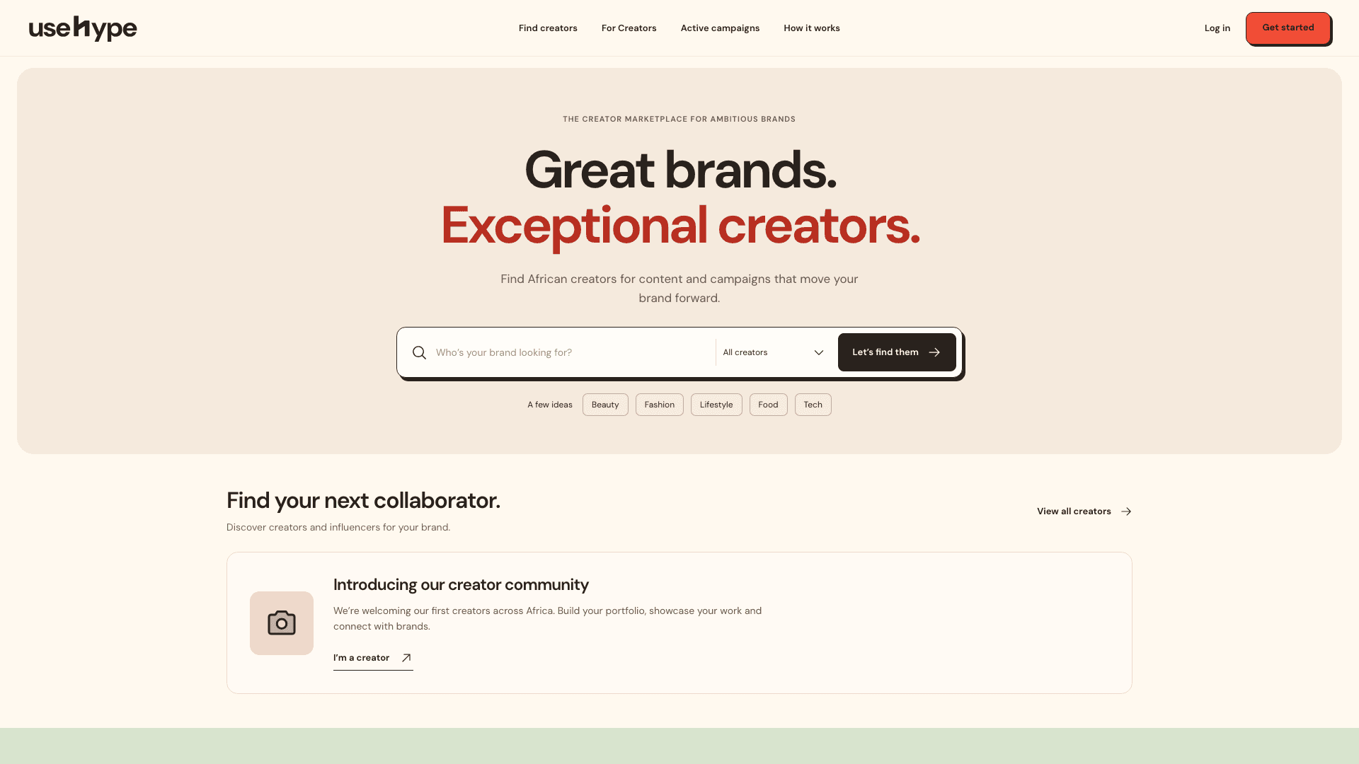 UseHype interface