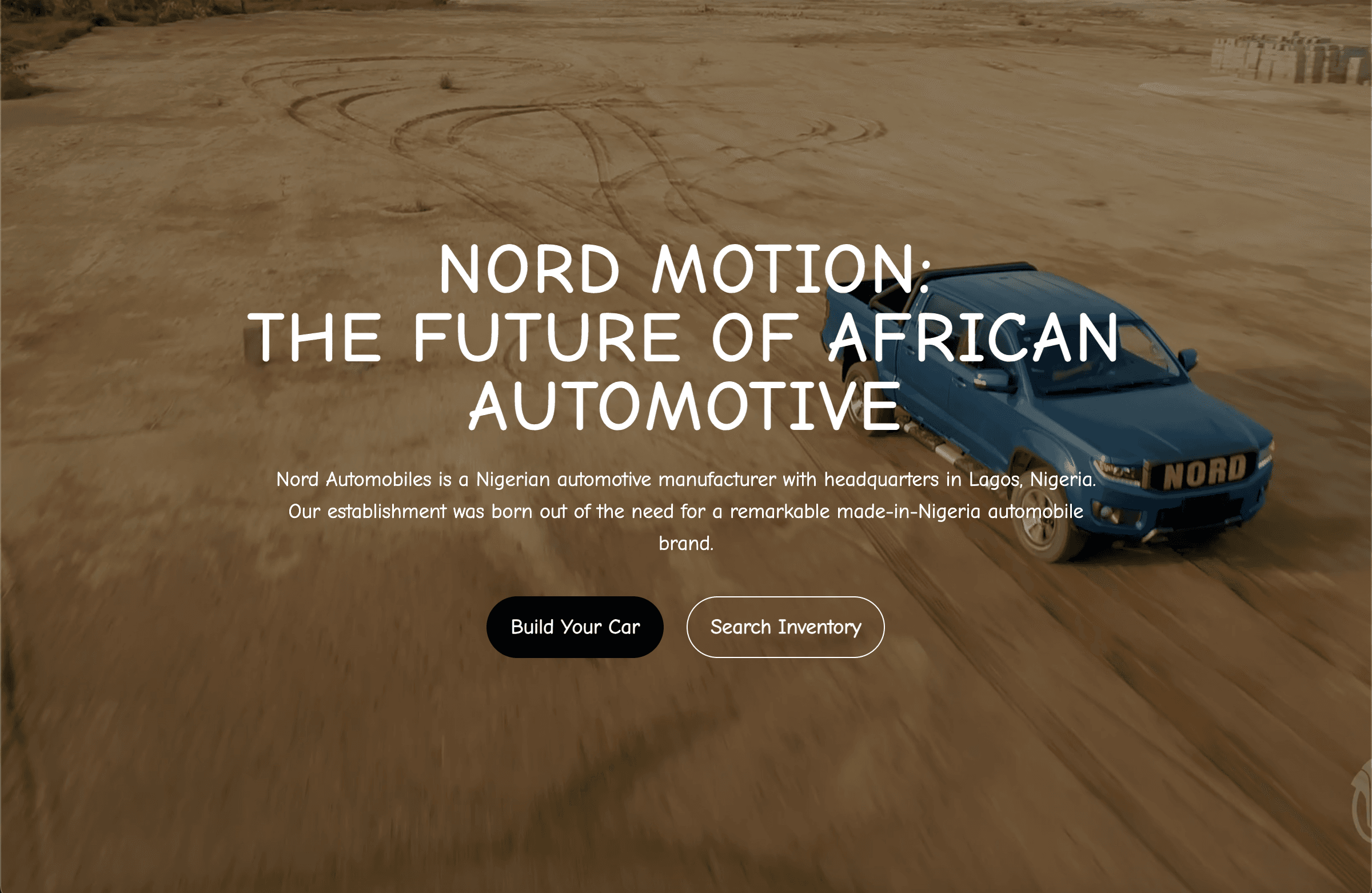 Nord Motion automotive concept website